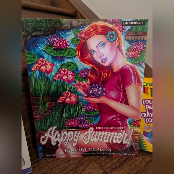 Coloring book lot, Gardens, Inspirations, Happy Summer & Crayola Pencils - Picture 4 of 12